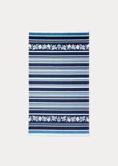 Toalla De Playa Ralph Lauren Hombre Azules / Creme - Striped - FACUT1749